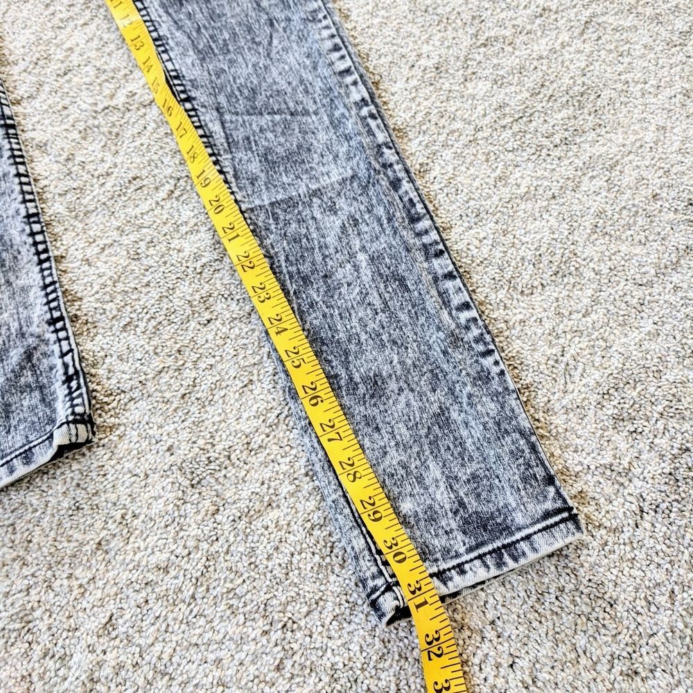 Acid Wash H&M High Waist Skinny Jeans Sz 8 Gray Retro 80s 90s - Picture 7 of 10
